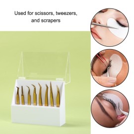 LIXIMMAZN Dust-proof 8 Holes Tweezers Holder, Eyelash Extensions Supplies Acrylic Display, Acrylic Rack Storage Eyelash Extension Tools with Dust Cover Tweezer Display Stand Salon LIXIMMAZN Dust-proof 8 Holes Tweezers Holder, Eyelash Extensions Supplies Acrylic Display, Acrylic Rack Storage Eyelash Extension Tools with Dust Cover Tweezer Display Stand Salon