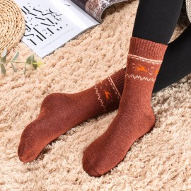 NinetoFiveLife Pack of 4 Womens Wool Socks Hiking Thick Knit Outdoor Recreation Soft and Comfortable Terry