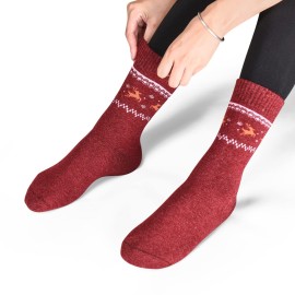 NinetoFiveLife Pack of 4 Womens Wool Socks Hiking Thick Knit Outdoor Recreation Soft and Comfortable Terry