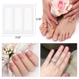 SILPECWEE 4320 Pieces 90 Sheets French Tip Nail Guides Nail Stencils Self-Adhesive Nail Art Stickers Half Moon French Manicure Strips Nail French Tip Tool French Nail Sticker Nail Art Stencils