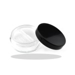 HAHIYO 4pcs 10ml/0.34oz Plastic Empty Travel Compact Case Makeup Cosmetic Jar Refillable Powder Box No Leak Holder with Rotatable Sifter and Black Screw Lid