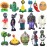 JHESAO 16PCS Plants PVZ Toys Set Figurines Zombies Series PVZ Plush PVC Toys New, Great Gifts for Kids and Fans, Birthday and Party