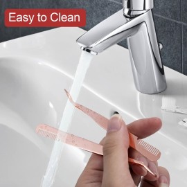 ANCIRS 2 Pack Eyelash Tweezers with Comb, 2 in 1 Stainless Steel Eyelash Applicator Tool for Curved False Eyelash Strip Lashes- Rose Gold ANCIRS 2 Pack Eyelash Tweezers with Comb, 2 in 1 Stainless Steel Eyelash Applicator Tool for Curved False Eyelash Strip Lashes- Rose Gold