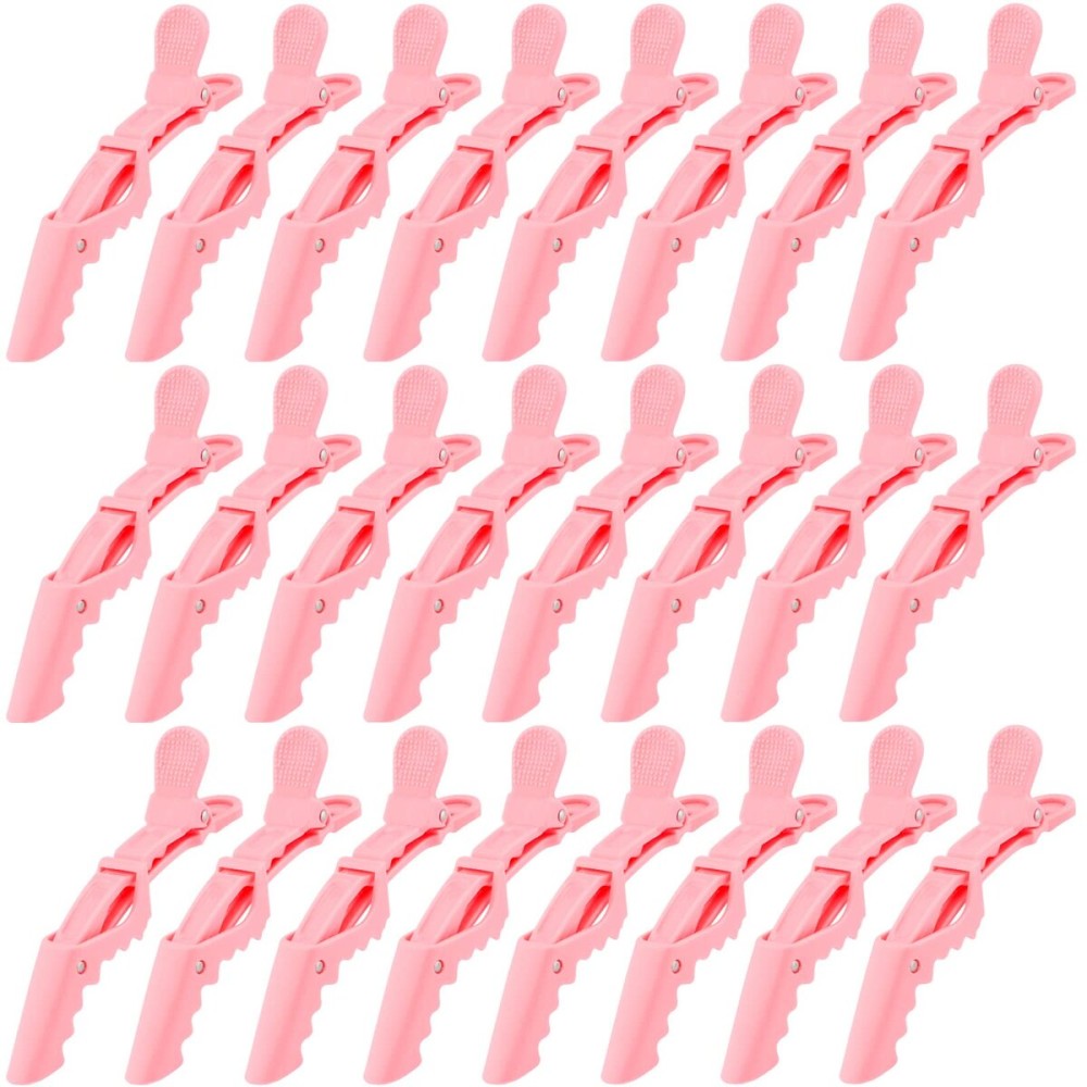 Ondder 24 Pack Large Alligator Clips for Hair Sectioning, Coloring, Cutting - Pink Pro Salon Barber Hair Styling Accessories for Women and Men Ondder 24 Pack Large Alligator Clips for Hair Sectioning, Coloring, Cutting - Pink Pro Salon Barber Hair Styling Accessories for Women and Men