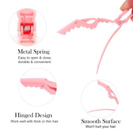 Ondder 24 Pack Large Alligator Clips for Hair Sectioning, Coloring, Cutting - Pink Pro Salon Barber Hair Styling Accessories for Women and Men Ondder 24 Pack Large Alligator Clips for Hair Sectioning, Coloring, Cutting - Pink Pro Salon Barber Hair Styling Accessories for Women and Men