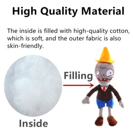 JHESAO 6 PCS Plants and Zombies Plush Green Skirt Zombies Plushies Sets Toy Conehead Zombie, 1 2 Stuffed Soft Duck Zombie Doll, Yeti PVZ Plush Figure Doll New