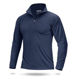 Boladeci Men Swim Shirt UPF 50+ UV Protection Sun Shirts Long Sleeve Gym Shirts Workout Shirts for Men Beach SPF Golf Rash Guard Athletic Tee T-Shirts Navy