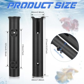 Zhanmai 6 Pcs Fishing Rod Holder Bracket Portable Boat Side Mount Tool Holder Tube Wall Mounted Fishing Pole Holders Fishing Rod Rack with Screws for Boat Kayak Fishing Cooler Trailer, Black