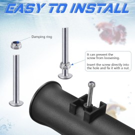 Zhanmai 6 Pcs Fishing Rod Holder Bracket Portable Boat Side Mount Tool Holder Tube Wall Mounted Fishing Pole Holders Fishing Rod Rack with Screws for Boat Kayak Fishing Cooler Trailer, Black