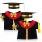 Set of 2 Graduation Teddy Bear Clothes Cap & Gow Outfit Fits Make Your Own Most 8 - 13 Bear Plush Stuffed Animal Outfit Pet Dog Doll Cap and Gown Build a Bear Clothes(Graduation B, Fit 8-13)