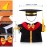 Set of 2 Graduation Teddy Bear Clothes Cap & Gow Outfit Fits Make Your Own Most 8 - 13 Bear Plush Stuffed Animal Outfit Pet Dog Doll Cap and Gown Build a Bear Clothes(Graduation B, Fit 8-13)