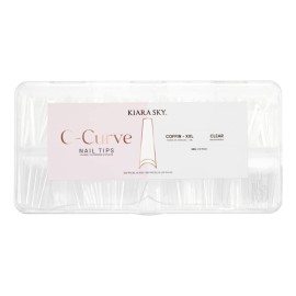 Kiara Sky C-Curve XXL Nail Tips - Coffin Clear (500 Tips in 10 Sizes)