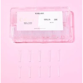 Kiara Sky C-Curve XXL Nail Tips - Coffin Clear (500 Tips in 10 Sizes)