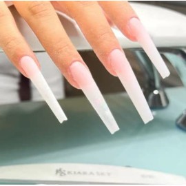 Kiara Sky C-Curve XXL Nail Tips - Coffin Clear (500 Tips in 10 Sizes)
