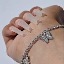 Kiara Sky C-Curve XXL Nail Tips - Coffin Clear (500 Tips in 10 Sizes)