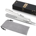 Wavytalk 0.7 Inch Ceramic Mini Hair Straightener - Small Flat Irons for Short Hair, Curls Bangs, Travel Friendly (White)