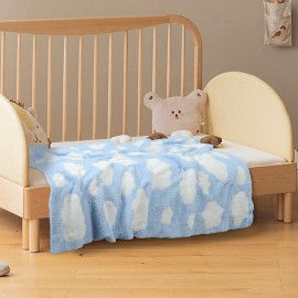 JOOJA Soft Knitted Baby Cloud Blanket Cozy Swaddling Receiving Blanket for Newborn Nursery Toddler Infants Kids30x40 Inch Blue Cloud
