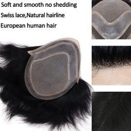 Lishy Toupee for Men Hair Pieces 100% European Virgin Human Hair Replacement System 10 x 8 Mono Lace with PU around and Swiss Lace Front toupee Men Hair Piece 1 Jet Black Color Lishy Toupee for Men Hair Pieces 100% European Virgin Human Hair Replacement System 10 x 8 Mono Lace with PU around and Swiss Lace Front toupee Men Hair Piece 1 Jet Black Color