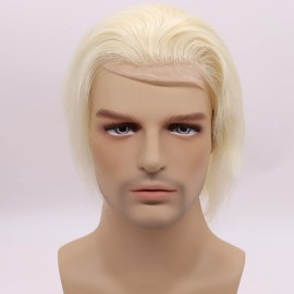 Lishy Toupee for Men Hair Pieces 100% European Virgin Human Hair Replacement System 10 x 8 Mono Lace with PU around and Swiss Lace Front toupee Men Hair Piece 613 Blonde Color Lishy Toupee for Men Hair Pieces 100% European Virgin Human Hair Replacement System 10 x 8 Mono Lace with PU around and Swiss Lace Front toupee Men Hair Piece 613 Blonde Color