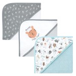 Hudson Baby Unisex Baby Cotton Rich Hooded Towels, Alphabet, One Size