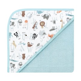 Hudson Baby Unisex Baby Cotton Rich Hooded Towels, Alphabet, One Size