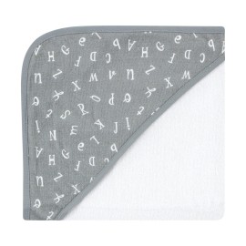 Hudson Baby Unisex Baby Cotton Rich Hooded Towels, Alphabet, One Size