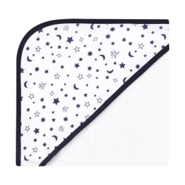 Hudson Baby Unisex Baby Cotton Rich Hooded Towels, Solar System, One Size
