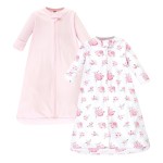 Hudson Baby Unisex Baby Cotton Long-Sleeve Wearable Sleeping Bag, Sack, Blanket, Basic Pink Floral, 18-24 Months
