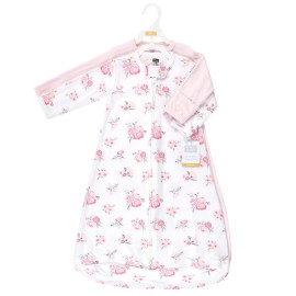 Hudson Baby Unisex Baby Cotton Long-Sleeve Wearable Sleeping Bag, Sack, Blanket, Basic Pink Floral, 18-24 Months