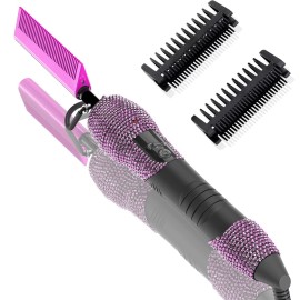 DAN Technology 500 hot Comb Electric for Wigs, Diamond Heating Comb, 60 Min Auto-Off & 7 Temperatures Adjustable Purple hot Comb, Professional Pressing Combs for Black Hair