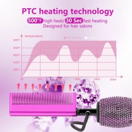 DAN Technology 500 hot Comb Electric for Wigs, Diamond Heating Comb, 60 Min Auto-Off & 7 Temperatures Adjustable Purple hot Comb, Professional Pressing Combs for Black Hair