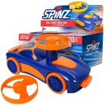 Spinz Race Car with Flying Disc Launcher, Pull Back Bumper Toy Racer, Kids, Boys, Girls Gift, Orange & Blue, Ages 3+