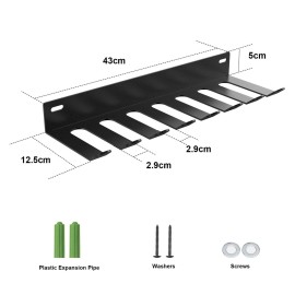 Riuog Gym Equipment Storage Rack,Multi Purpose Wall Mount Home Gym Equipment Storage Rack for Resistance Bands, Jump Ropes, Yoga Mat, Foam Roller, Chains, Barbells Carabiners Included, gift