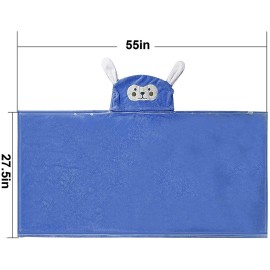 Visen Premium Hooded Towel for Kids,-2855 INCH Large Size Kids Bath Towel,Ultra Soft Hooded Towel Wrap for Boys Girls, Highly Absorbent Bathrobe Blanket Gifts for Toddlers Shower (Navy Blue)