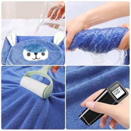 Visen Premium Hooded Towel for Kids,-2855 INCH Large Size Kids Bath Towel,Ultra Soft Hooded Towel Wrap for Boys Girls, Highly Absorbent Bathrobe Blanket Gifts for Toddlers Shower (Navy Blue)