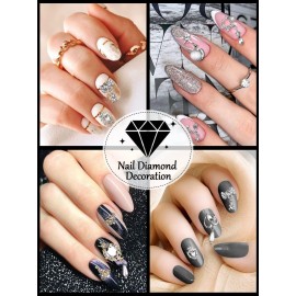 EBANKU 36 Pcs Luxury 3D Shiny Nail Art Charms - Rhinestone Diamonds Metal Jewelry Design Charms Gold Silver Heart Pearl Crystal Gems for Women DIY Beauty EBANKU 36 Pcs Luxury 3D Shiny Nail Art Charms - Rhinestone Diamonds Metal Jewelry Design Charms Gold Silver Heart Pearl Crystal Gems for Women DIY Beauty