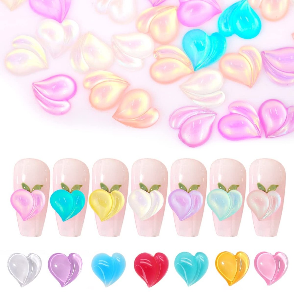 SUKPSY 100 Pcs 3D Mix Color Nail Art Decorations Aurora Glitter Resin Nail Rhinestone Nail Charm for Nail Art Design Accessories (Aurora Color)