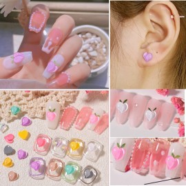 SUKPSY 100 Pcs 3D Mix Color Nail Art Decorations Aurora Glitter Resin Nail Rhinestone Nail Charm for Nail Art Design Accessories (Aurora Color)