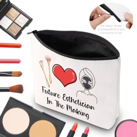 CMNIM New Job Beautician Makeup Bag Future Esthetician In The Making Esthetician Accessory Pouch Beauty School Grad Gift