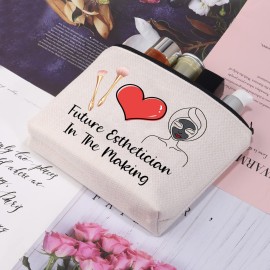 CMNIM New Job Beautician Makeup Bag Future Esthetician In The Making Esthetician Accessory Pouch Beauty School Grad Gift