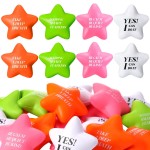 Kasyat 20 Pcs Star Stress Balls - 2.16 Motivational Squeeze Toys for Adults, Teens, Students & Party Favors(Orange, Pink, White, Green)