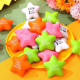 Kasyat 20 Pcs Star Stress Balls - 2.16 Motivational Squeeze Toys for Adults, Teens, Students & Party Favors(Orange, Pink, White, Green)