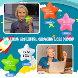 Kasyat 20 Pcs Star Stress Balls - 2.16 Motivational Squeeze Toys for Adults, Teens, Students & Party Favors(Orange, Pink, White, Green)