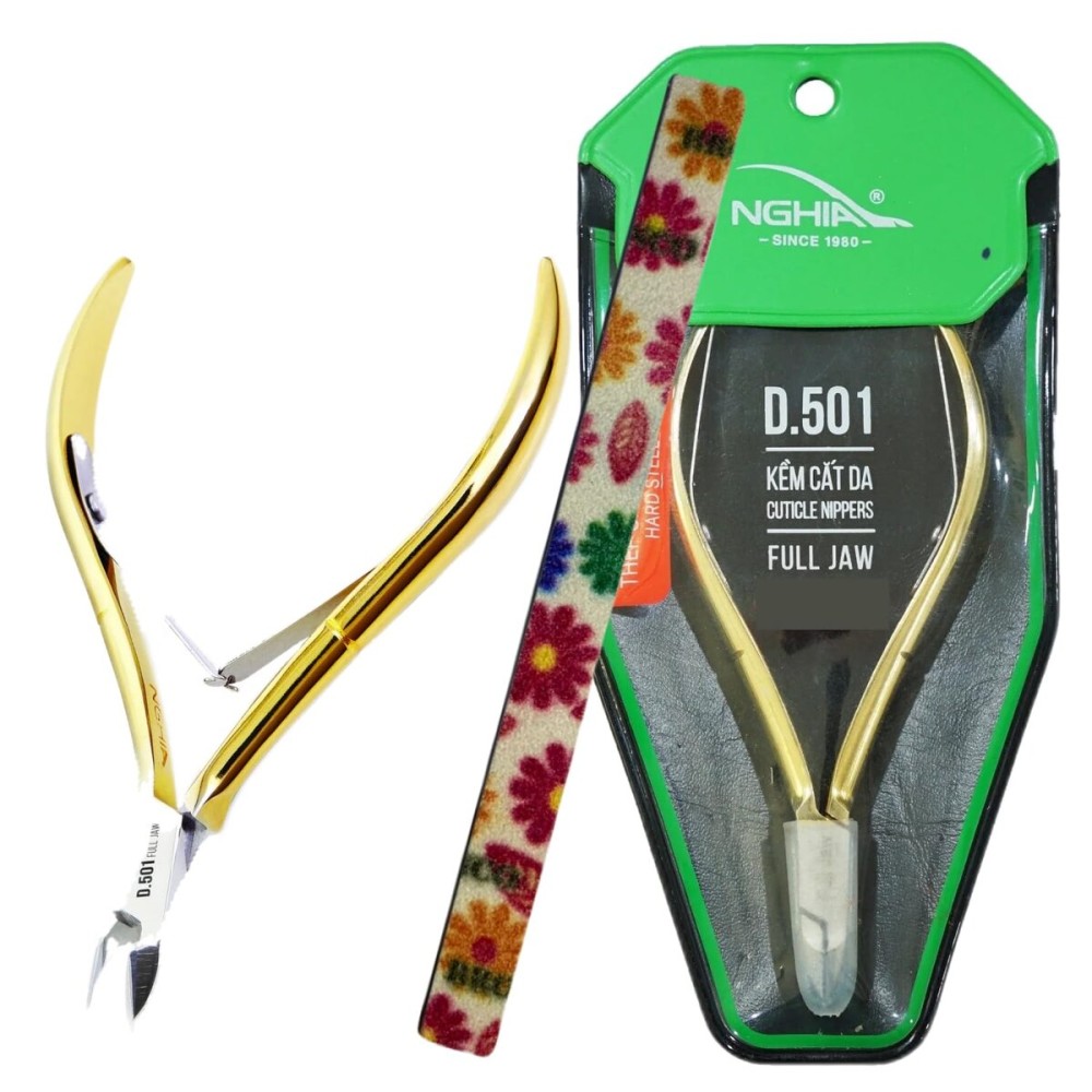 Nghia Professional Steel Cuticle Nipper C-118 (Previously D-501) Osimihome Gold Plated Cuticle Cutter Trimmer Manicure Tools with Double Spring- Perfect Nail Care Tool at Home/Spa/Saloon(1 Pcs)
