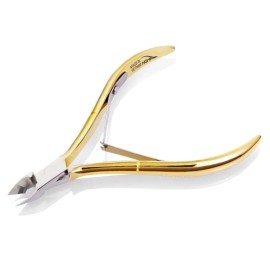 Nghia Professional Steel Cuticle Nipper C-118 (Previously D-501) Osimihome Gold Plated Cuticle Cutter Trimmer Manicure Tools with Double Spring- Perfect Nail Care Tool at Home/Spa/Saloon(1 Pcs)
