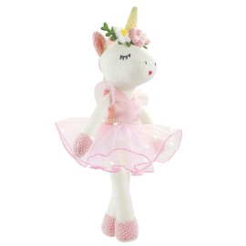 JUSTQUNSEEN Unicorn Stuffed Animals Plush Ballerina Baby Doll, Unicor n Toys for Girl Age 4-6, Stuffed Animals for Girls 4 Year Old Girls Birthday Gift U nicorn Decorations for Girl Toys 4-5(Pink)