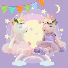JUSTQUNSEEN Unicorn Stuffed Animals Plush Ballerina Baby Doll, Unicor n Toys for Girl Age 4-6, Stuffed Animals for Girls 4 Year Old Girls Birthday Gift U nicorn Decorations for Girl Toys 4-5(Pink)