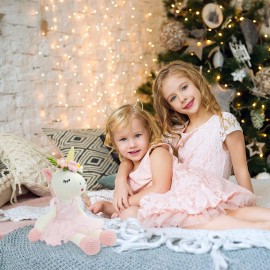 JUSTQUNSEEN Unicorn Stuffed Animals Plush Ballerina Baby Doll, Unicor n Toys for Girl Age 4-6, Stuffed Animals for Girls 4 Year Old Girls Birthday Gift U nicorn Decorations for Girl Toys 4-5(Pink)