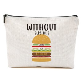 Speech Therapy Gifts, Speech Language Pathologist Gifts, Speech Therapist Gift for Women, Speech Therapist Appreciation Funny Makeup Bag, Therapist Cosmetic Bag - Without SLPs This Would Be A Booger