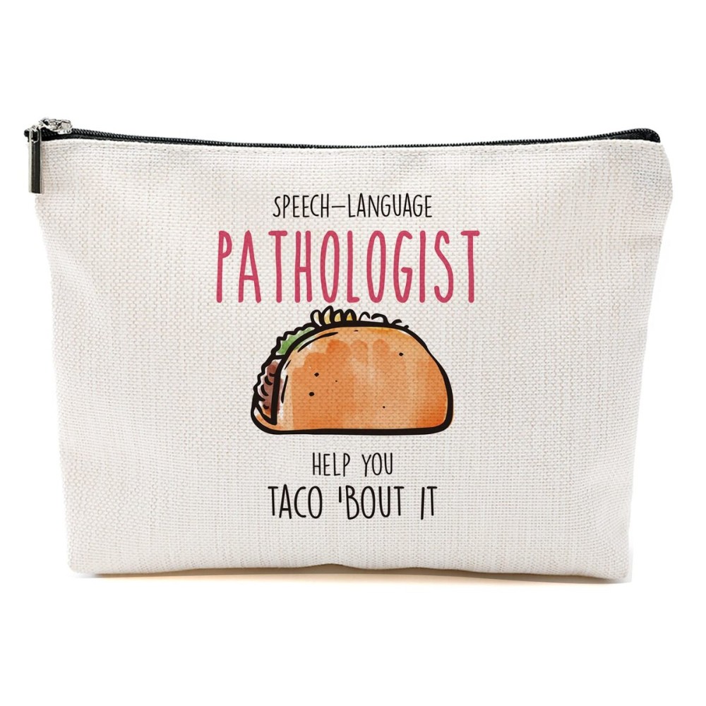 Speech Therapy Gifts For Speech Language Pathologist, Speech Therapist Gift for Women, Speech Therapist Appreciation Makeup Bag, Therapist Cosmetic Bag - Speech Language Pathologist Help Taco